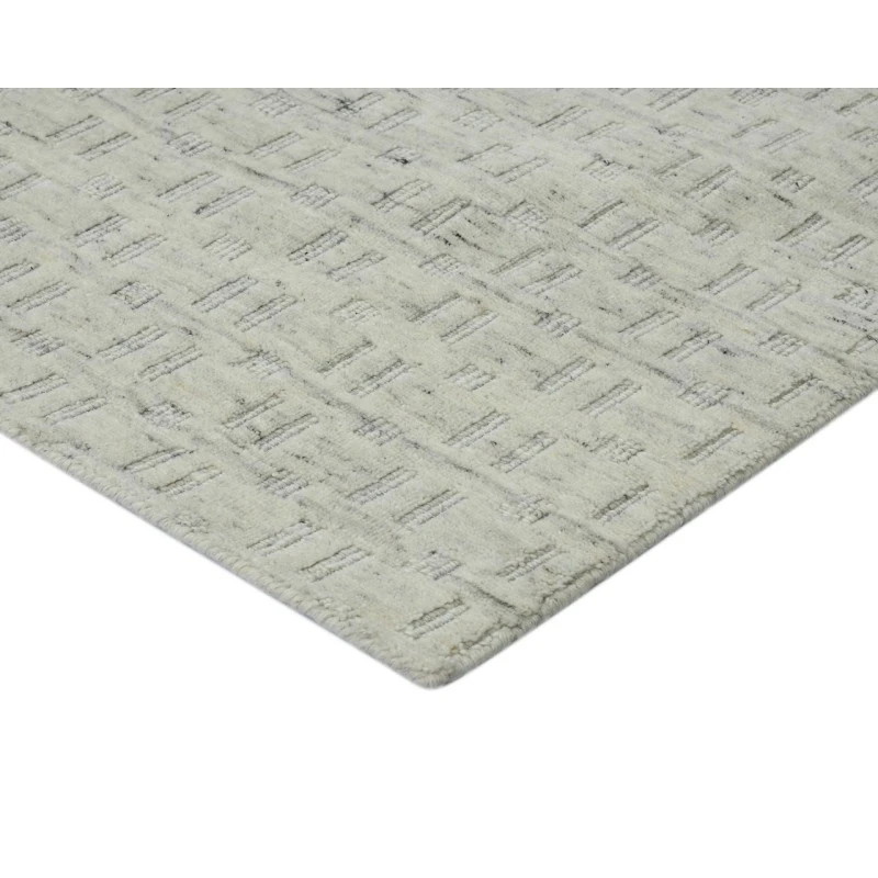 Houston Aliya Natural White Hand-Woven Wool Area Rug
