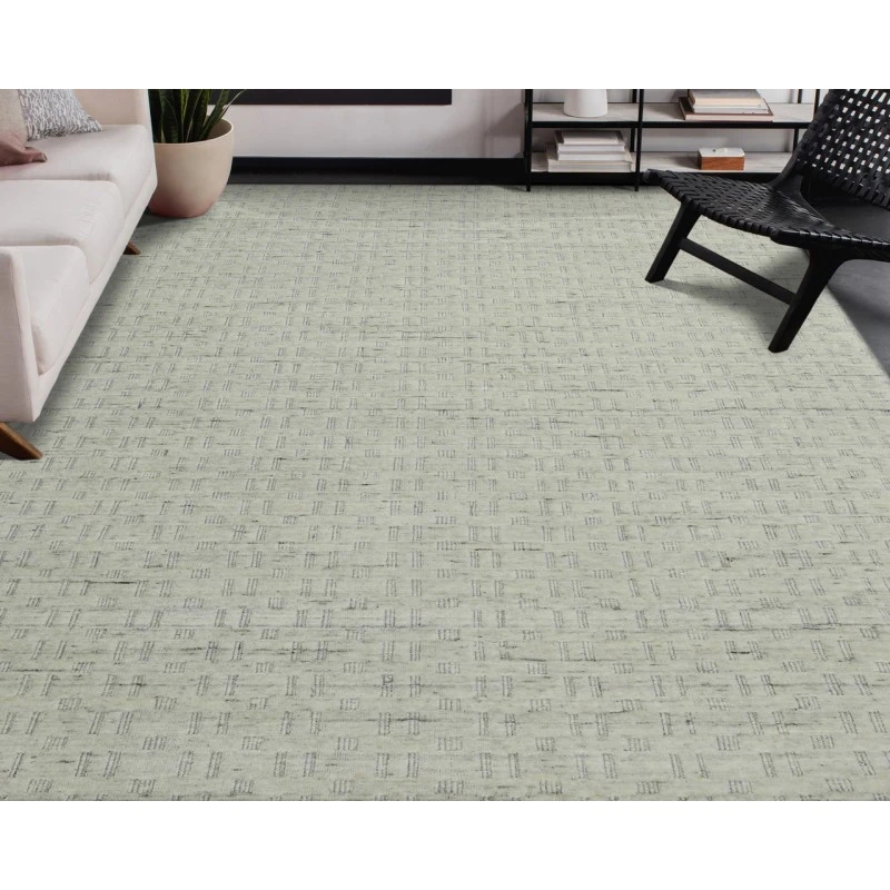 Houston Aliya Natural White Hand-Woven Wool Area Rug