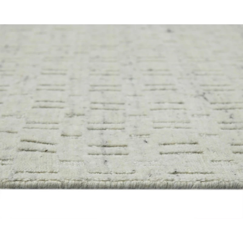 Houston Aliya Natural White Hand-Woven Wool Area Rug