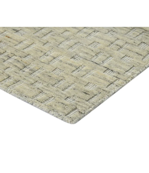 Houston Aliya Beige Hand-Woven Wool Area Rug