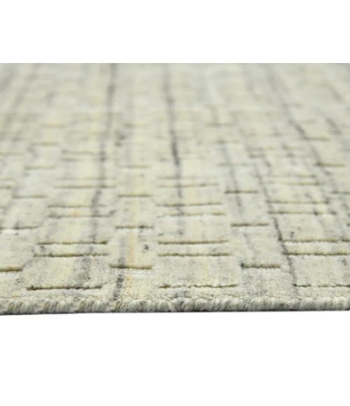 Houston Aliya Beige Hand-Woven Wool Area Rug