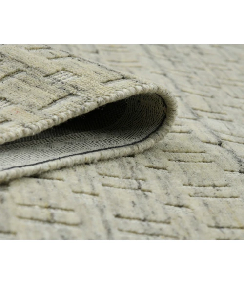 Houston Aliya Beige Hand-Woven Wool Area Rug