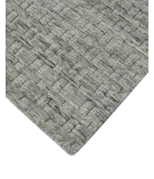Houston Aliya Gray Hand-Woven Wool Area Rug