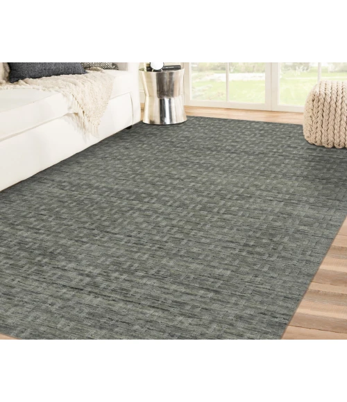 Houston Aliya Gray Hand-Woven Wool Area Rug
