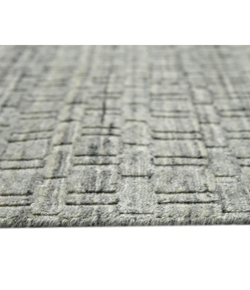 Houston Aliya Gray Hand-Woven Wool Area Rug