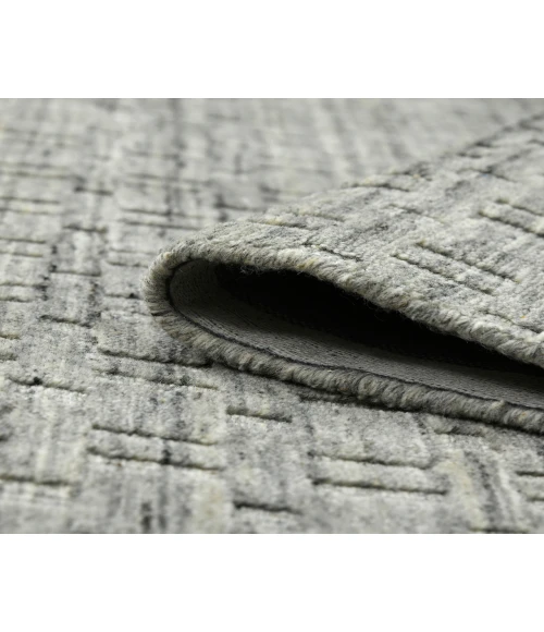 Houston Aliya Gray Hand-Woven Wool Area Rug