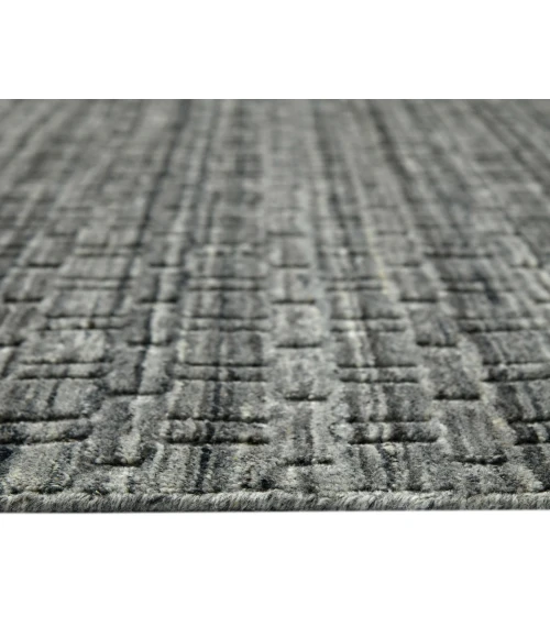 Houston Aliya Dark Gray Hand-Woven Wool Area Rug