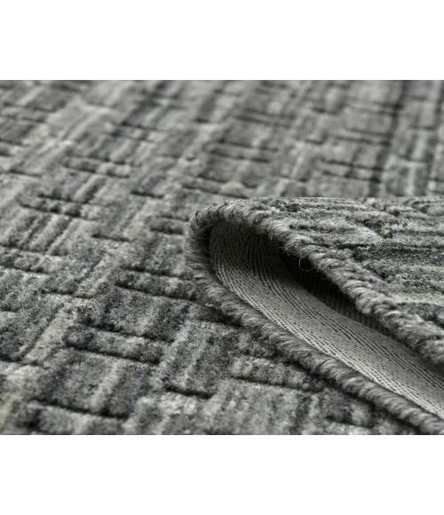 Houston Aliya Dark Gray Hand-Woven Wool Area Rug