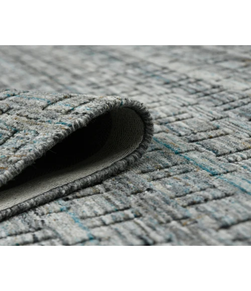 Houston Aliya Turq Gray Hand-Woven Wool Area Rug