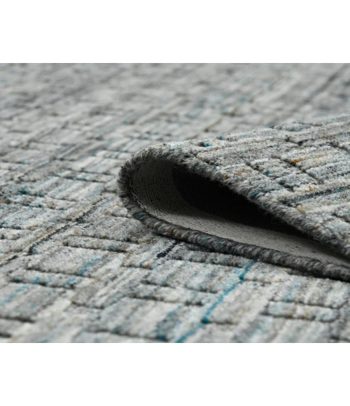 Houston Aliya Turq Gray Hand-Woven Wool Area Rug