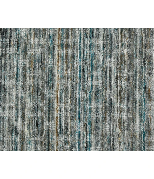 Houston Aliya Turq Gray Hand-Woven Wool Area Rug