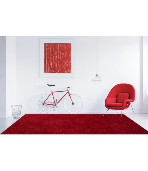 Amer Illustrations Suma Red Polyester Shag Area Rug 8'x11'