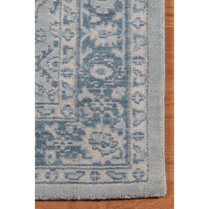 Amer Inara Blanche Aqua Hand-Woven Wool Blend Area Rug 9'x12'