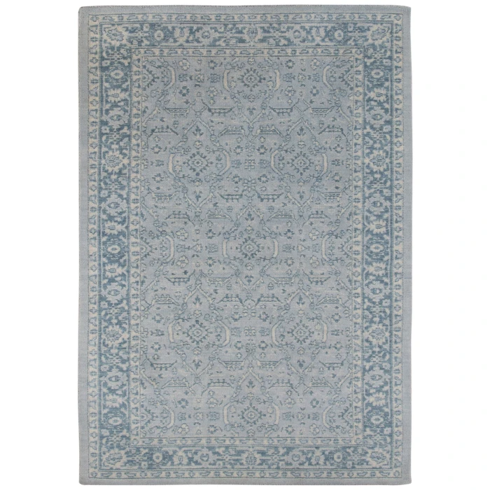 Amer Inara Blanche Aqua Hand-Woven Wool Blend Area Rug 9'x12'
