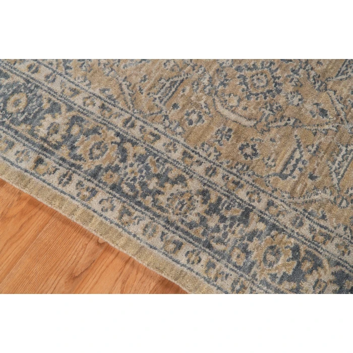 Amer Inara Blanche Gold Hand-Woven Wool Blend Area Rug 5'x8'