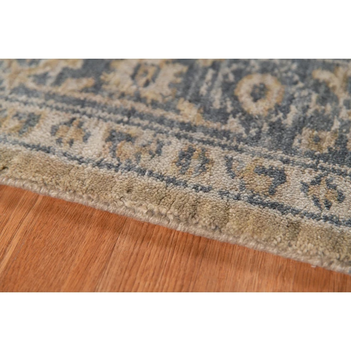 Amer Inara Blanche Gold Hand-Woven Wool Blend Area Rug 5'x8'