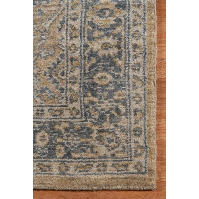 Amer Inara Blanche Gold Hand-Woven Wool Blend Area Rug 5'x8'