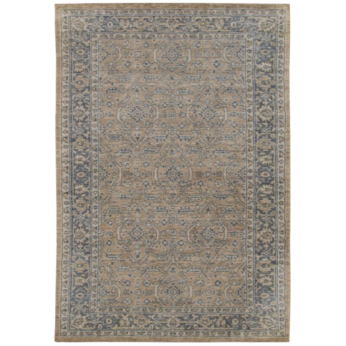 Amer Inara Blanche Gold Hand-Woven Wool Blend Area Rug 5'x8'