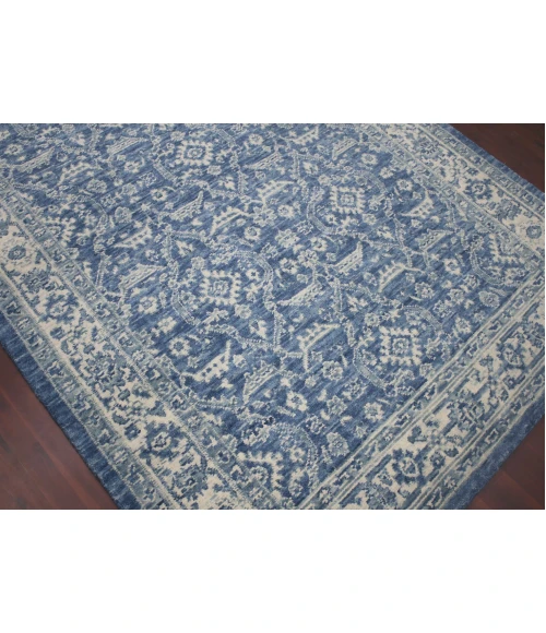 Amer Inara Blanche Blue Hand-Woven Wool Blend Area Rug 5'x8'