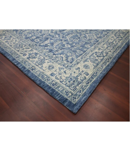 Amer Inara Blanche Blue Hand-Woven Wool Blend Area Rug 5'x8'