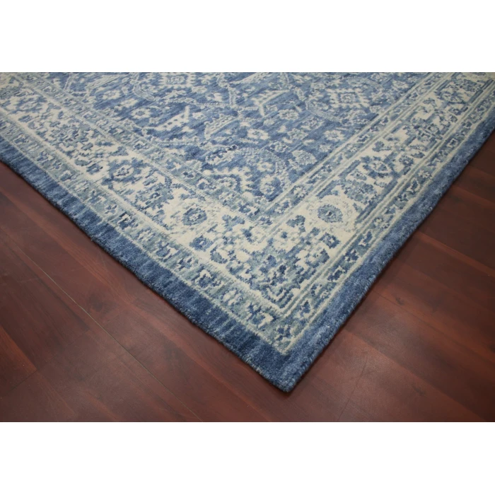 Amer Inara Blanche Blue Hand-Woven Wool Blend Area Rug 5'x8'