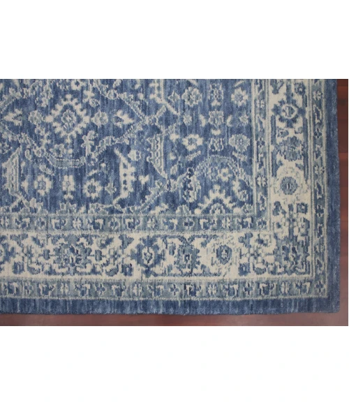 Amer Inara Blanche Blue Hand-Woven Wool Blend Area Rug 5'x8'
