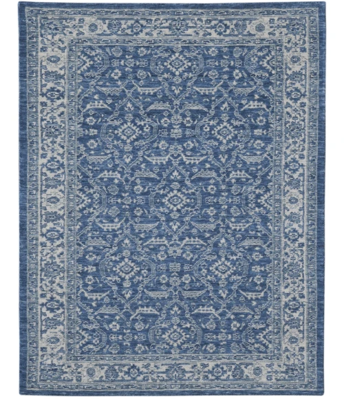 Amer Inara Blanche Blue Hand-Woven Wool Blend Area Rug 5'x8'