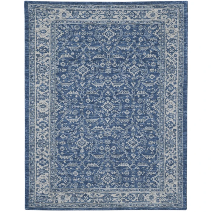 Amer Inara Blanche Blue Hand-Woven Wool Blend Area Rug 5'x8'