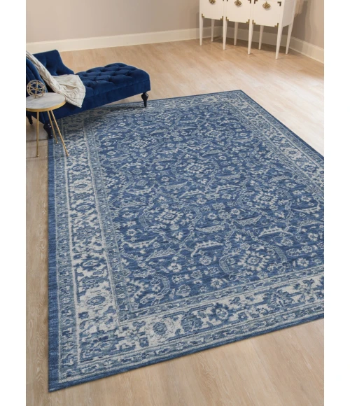 Amer Inara Blanche Blue Hand-Woven Wool Blend Area Rug 5'x8'