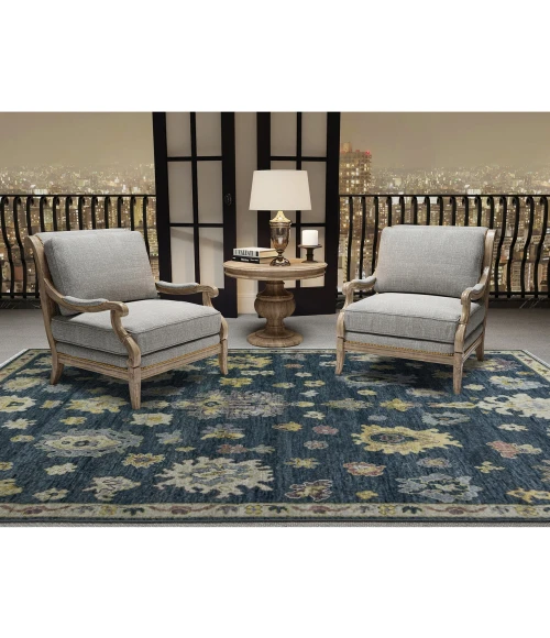 Amer Jaigarh Medium Blue JAI-20 8ft. x 10ft. Rect. Rug