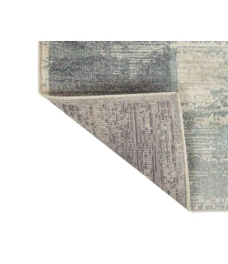 Amer Jordan Aly Light Blue Modern Geometric Runner Rug 2'7" x 10"