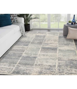 Amer Jordan Aly Light Blue Modern Geometric Rug 5'3" x 7'6"