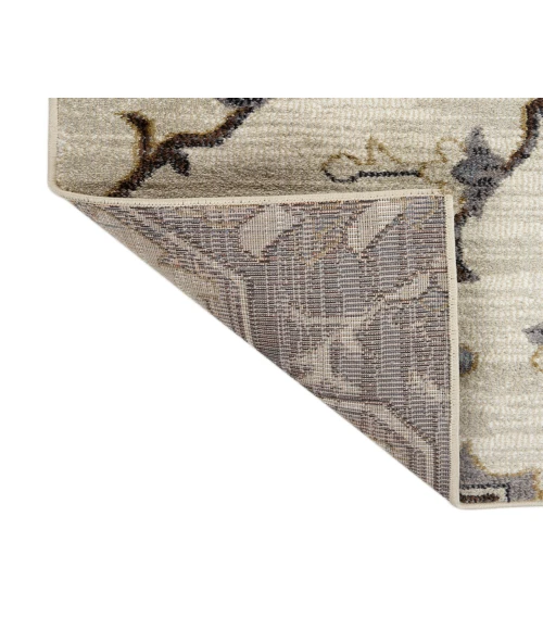 Jordan Eva Ivory/Blue Traditional Medallion Area Rug