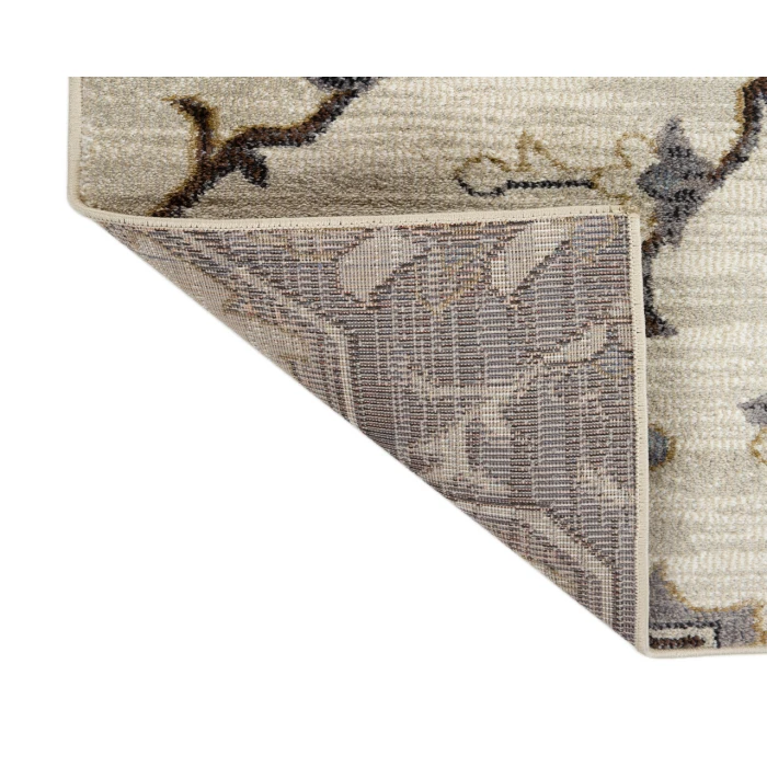 Jordan Eva Ivory/Blue Traditional Medallion Area Rug