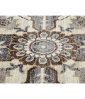 Jordan Eva Ivory/Blue Traditional Medallion Area Rug