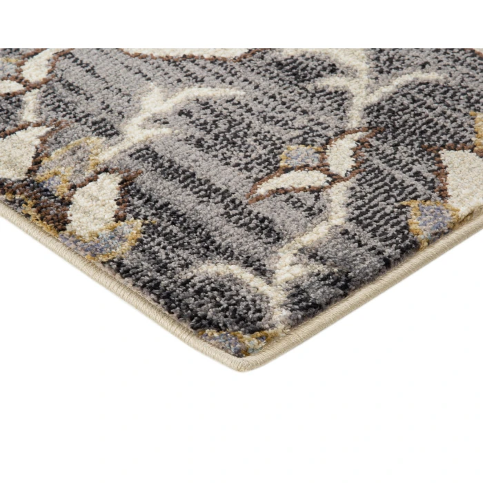 Jordan Eva Ivory/Blue Traditional Medallion Area Rug