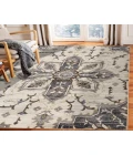 Jordan Eva Ivory/Blue Traditional Medallion Area Rug