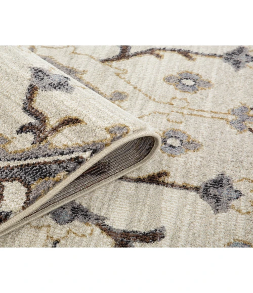 Jordan Eva Ivory/Blue Traditional Medallion Area Rug