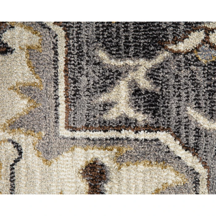 Jordan Eva Ivory/Blue Traditional Medallion Area Rug