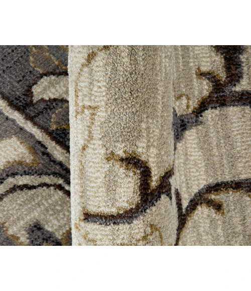 Jordan Eva Ivory/Blue Traditional Medallion Area Rug