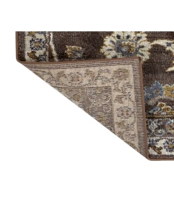 Amer Jordan Bea Brown Traditional Floral Runner Rug 2'7" x 10"