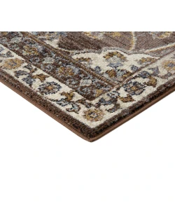 Amer Jordan Bea Brown Traditional Floral Runner Rug 2'7" x 10"