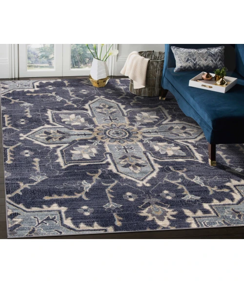 Jordan Eva Purple Traditional Medallion Area Rug
