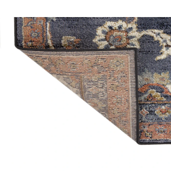 Jordan Bea Navy Blue Traditional Floral Area Rug