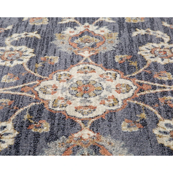 Jordan Bea Navy Blue Traditional Floral Area Rug