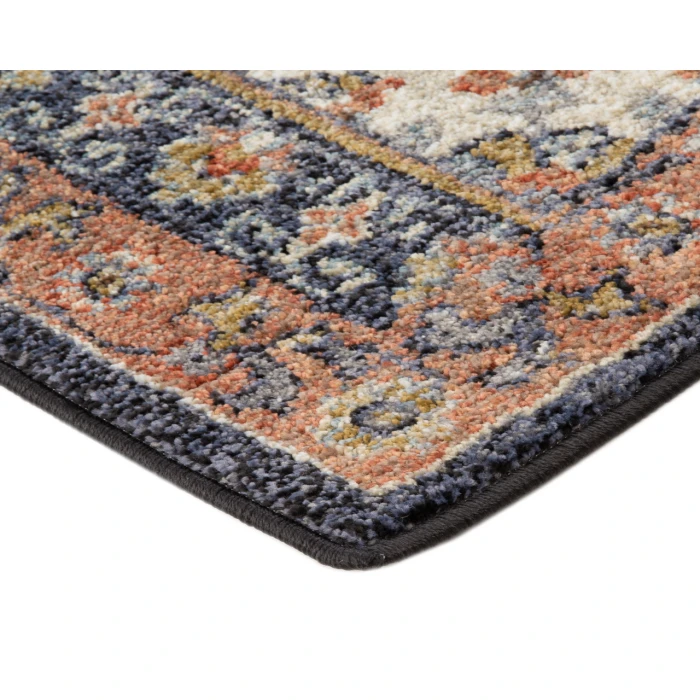 Jordan Bea Navy Blue Traditional Floral Area Rug
