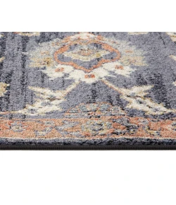 Amer Jordan Bea Navy Blue Traditional Floral Runner Rug 2'7" x 10"
