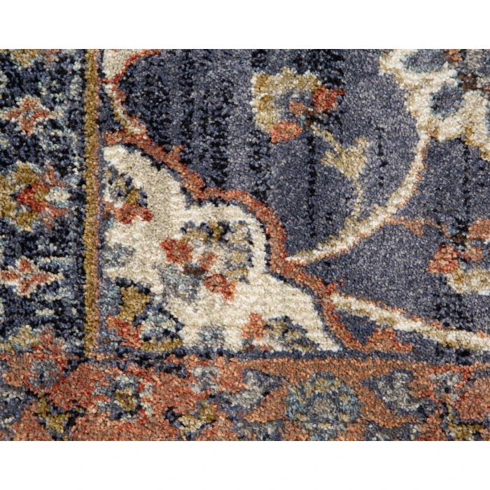 Jordan Bea Navy Blue Traditional Floral Area Rug
