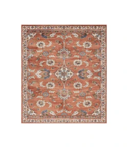 Amer Jordan Bea Orange Traditional Floral Rug 5'3" x 7'6"