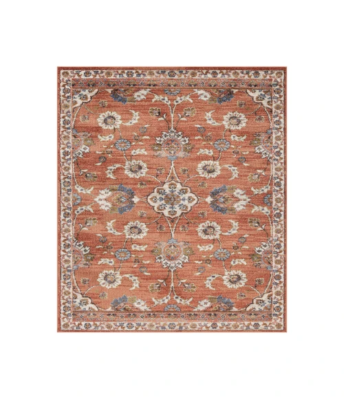 Jordan Bea Orange Traditional Floral Area Rug